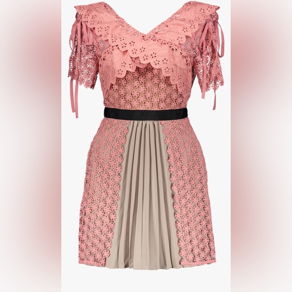 Self-Potrait Cross Front Floral In Pink Dress - Picture 1 of 6